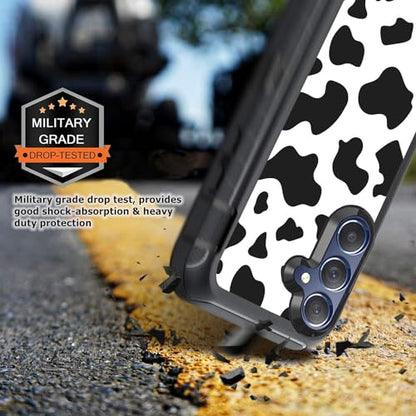 Samsung Galaxy A15 Case - Cute Luxury Cow Print with Screen Protector [Military Grade Protection] Heavy Duty Shockproof 6.5 inch - color: Cow Printed