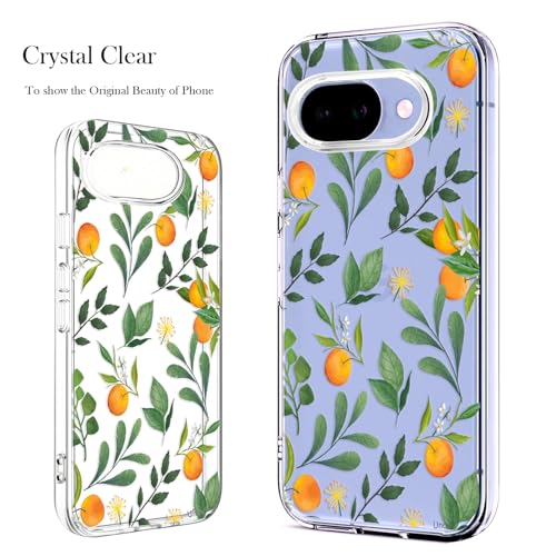 Unov for Pixel 10a Case, Clear with Design, Slim Fit Good Grip, Embossed Phone Case, Shockproof Protective Cover, Raised Camera Protection, Soft TPU, Citrus Flavors - color: Citrus Flavors