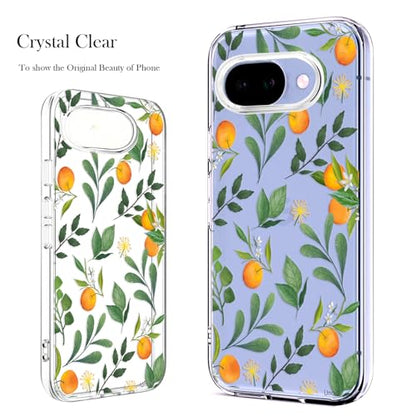 Unov for Pixel 10a Case, Clear with Design, Slim Fit Good Grip, Embossed Phone Case, Shockproof Protective Cover, Raised Camera Protection, Soft TPU, Citrus Flavors - color: Citrus Flavors