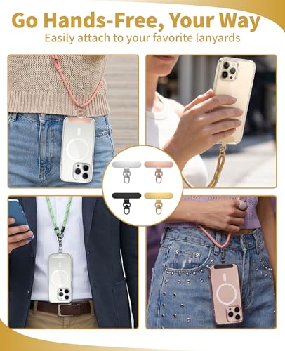 20-Pack 360° Rotating Phone Lanyard Tab, Ultra-Thin Stainless Steel Phone Tether Tab, Universal Patch & Charm Holder