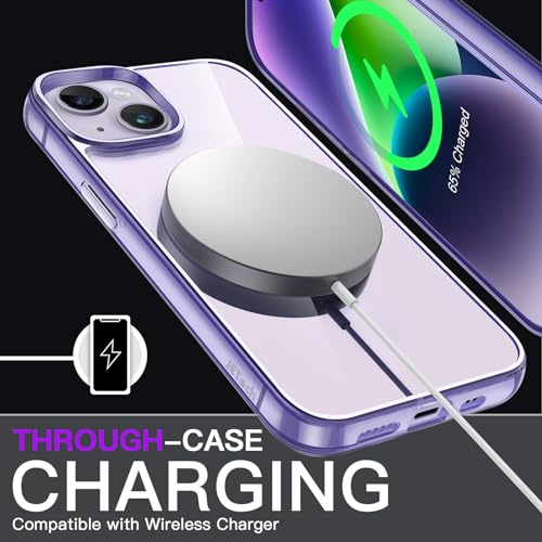 JETech Case for iPhone 14 Plus 6.7-Inch, Non-Yellowing Shockproof Phone Bumper Cover, Anti-Scratch Clear Back (Deep Purple) - color: Deep Purple, size: iPhone 14 Plus
