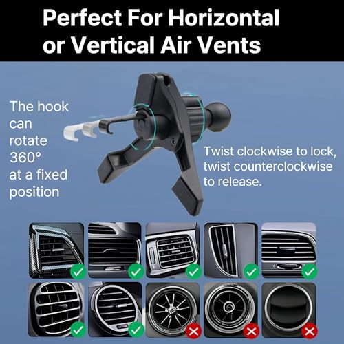 Qi2 15W Magnetic Vent Mount Car Charger, Powerful Peltier Cooling - color: Harp Seal