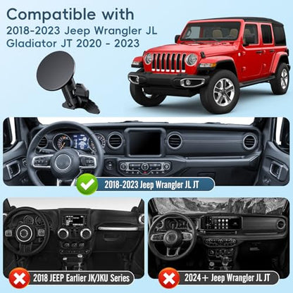 Magnetic Phone Mount for Jeep Wrangler 2018-2023 Gladiator JT 2020-2023 - style: Magnetic Mount