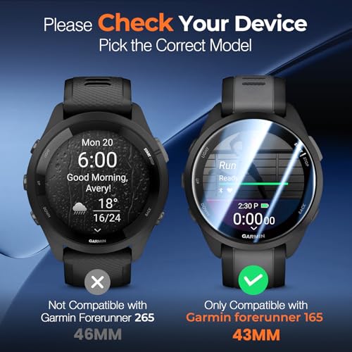 LK 3 Pack for Garmin forerunner 165/165 Music Screen Protector, Glass Film - size: 165/165 Music