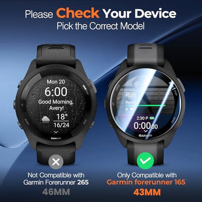 LK 3 Pack for Garmin forerunner 165/165 Music Screen Protector, Glass Film - size: 165/165 Music