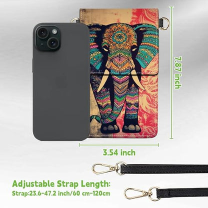 Small Crossbody Bags with Adjustable Shoulder Strap - color: Bohemian Elephant