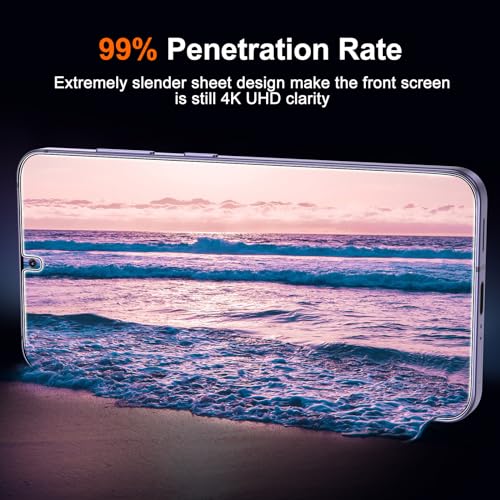 UniqueMe 2+2 Pack for Samsung Galaxy S24 Screen Protector | Hardness of Diamonds, Tempered Glass, Camera Lens Protector, Upgraded Anti-Explosion, Fingerprint Unlock, Screen Cover