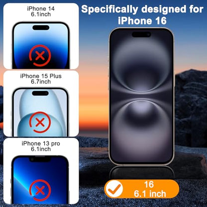 SIBEITU 3+3 Pack Screen Protector + Camera Lens Protector for iPhone 16 - size: iPhone 16 6.1"