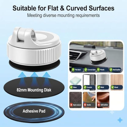 Car Phone Holder, Ultra-Durable Metal Cellphone Holder, 360° Rotation Cell Phone Car Mount, Suction Cup Auto Cellphone Mount, Universal for Most Smartphone (White) - color: White