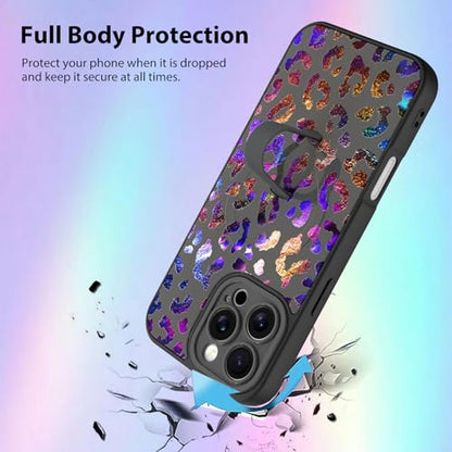 KANGHAR Compatible with iPhone 16 Pro Max Case Leopard Pattern -Black - color: Black-Leopard(Iridescent), size: iPhone 16 Pro Max