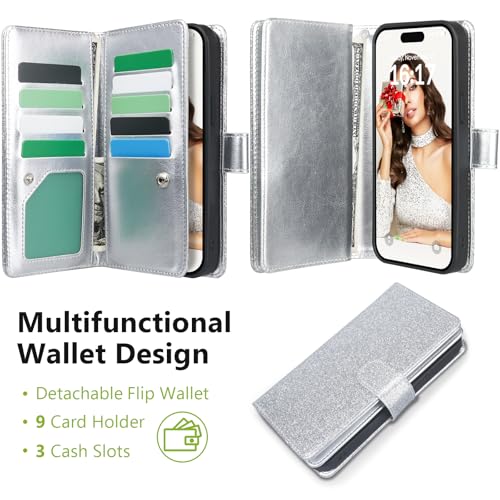 Varikke for iPhone 13 Pro Max Case Wallet Magnetic Detachable, Silver - color: (Standard) Silver, size: iPhone 13 Pro Max 6.7"