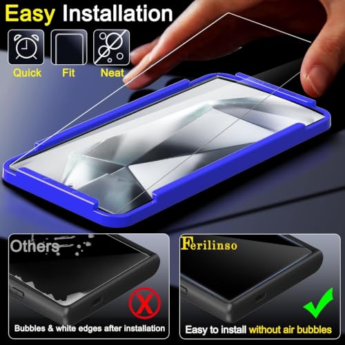 Ferilinso Screen Protector for Samsung Galaxy S24 Ultra, Tempered Glass - size: Samsung Galaxy S24 Ultra 6.8 INCH