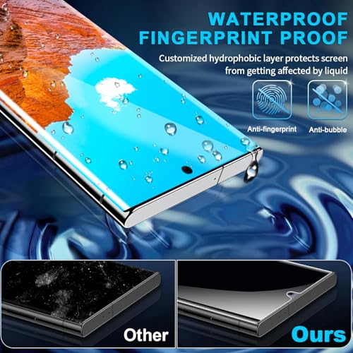 3 Pack Tempered Glass for Samsung Note 20 Ultra, HD Clear Tempered Glass with Fingerprint Unlock, 3D Curved, Scratch Resistant, No Bubble for Galaxy Note 20 Ultra Screen Protector 5G