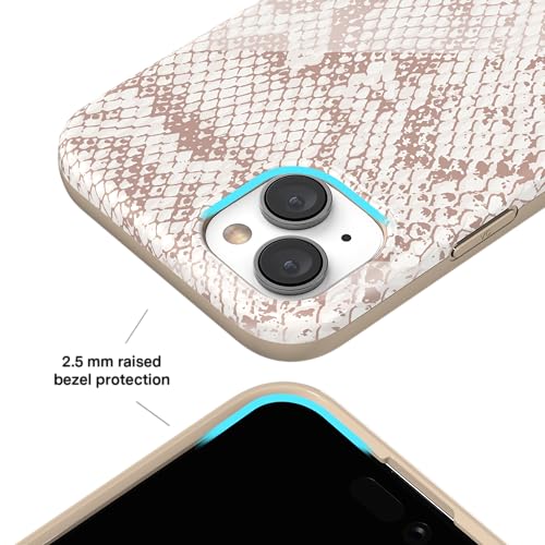 VELVET CAVIAR for iPhone 15 Case Western - Compatible with MagSafe - 10ft Drop Tested - Nude Python Snake Skin - color: Nude Python Snakeskin, size: 15