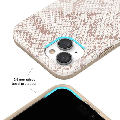 VELVET CAVIAR for iPhone 15 Case Western - Compatible with MagSafe - 10ft Drop Tested - Nude Python Snake Skin - color: Nude Python Snakeskin, size: 15