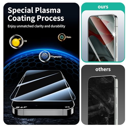 3*Privacy Screen Protector for Google Pixel 9 Pro XL/10 Pro XL with a Installation Alignment Aid, Anti-Spy Tempered Glass Film, Private Black Protection, [oilproof][ Shockproof][Scratchproof]