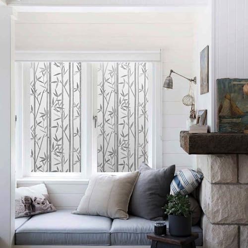 LEMON CLOUD Bamboo Frosted Glass Window Privacy Film, 45.2″ x 78.7″ - color: Bamboo Grove, size: 45.2" x 78.7"