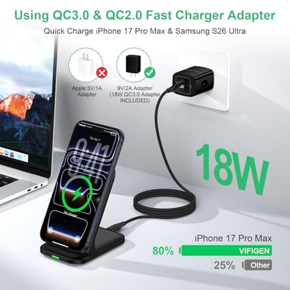 Wireless Charger Samsung Fast Charging Stand for Samsung Galaxy S26 Ultra