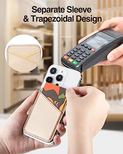 Miroddi for MagSafe Wallet, Ultra-Thin Magnetic Wallet with 2 Card Slots | RFID Blocking, No More Falling, Strongest Magnetic Card Holder for iPhone 17/16/15/14/13/12 Series & Pixel 10 Series, Gold - color: Gold