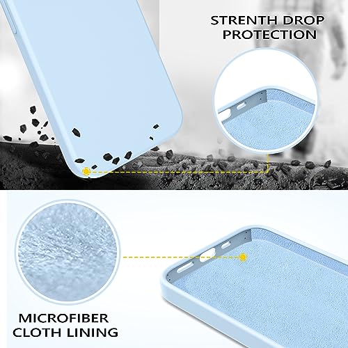 GUAGUA Compatible with iPhone 13 Pro Max Case Liquid Silicone Soft Gel Rubber Slim Microfiber Lining Cushion Texture Cover Shockproof Protective Phone Case for iPhone 13 Pro Max 6.7 Inch, Light Blue - color: Light Blue, size: iPhone 13 Pro Max