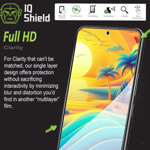 IQShield 2 Pack Screen Protector for Samsung Galaxy S22 Plus / S22+ 5G Case Friendly, Easy Installation, Fingerprint Unlock, Anti-Bubble Clear TPU Film - size: 6.6-INCH