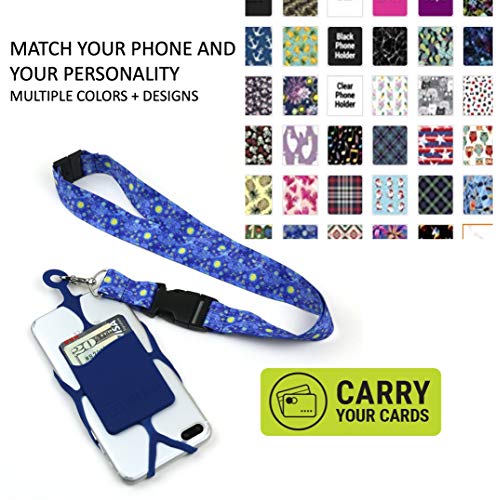 Gear Beast Cell Phone Lanyard - Mobile Phone Lanyard with Case Holder, Card Pocket, Soft Neck Strap, and Detachable Clip - Compatible with iPhone, Galaxy, & Most Smartphones - Skiing - color: Blue
