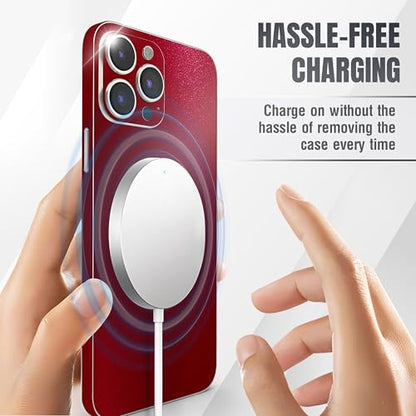 2Pcs Skin Wrap Compatible for iPhone 15 Pro – Slim Decal Vinyl Protective Film for Sides & Back – Sleek Fit, Premium Look – Compatible with All iPhone 15 Pro Cases - Glossy Cherry Red - color: Glossy Cherry Red