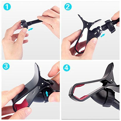 ITART Plastic Flexible Long Arms Gooseneck Clip Clamp Stand Universal Cell Phone Holder - Black - color: Black
