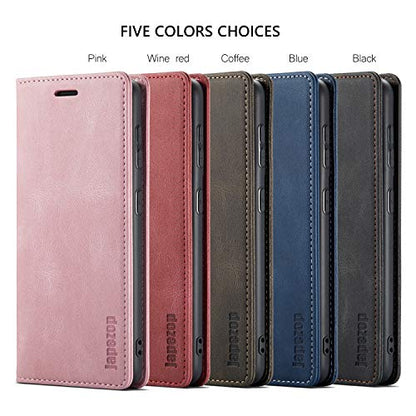 Samsung Galaxy S21 FE 5G Wallet Case with Card Holder RFID Blocking Kickstand Magnetic,Leather Flip Case Wallet for Samsung Galaxy S21 FE 5G 6.4 Inch (Wine Red) - color: Wine Red, size: S21 FE 6.4"