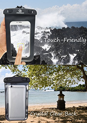 Freegrace Waterproof Pouches with Waist Strap / Pouch Case Bundle Set- Keep Your Phone & Valuables Dry and Safe - Waterproof Dry Bags for Boating Swimming Snorkeling Kayaking Beach Water Parks Pool - color: Black + Case