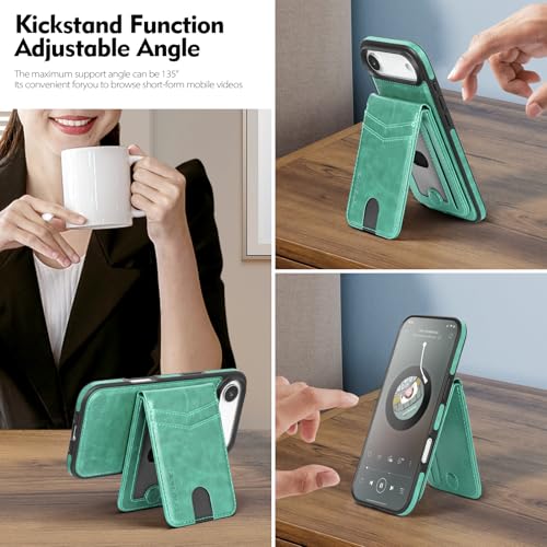SkyEagle Compatible with MagSafe iPhone 17 Air Wallet Case,Blue Green - color: Blue Green, size: iPhone 17 Air - 6.5"