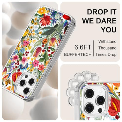 MOSNOVO Case for iPhone 12 & iPhone 12 Pro, [Buffertech 6.6ft Military-Grade Drop Protection] [Anti Peel Off Tech] Clear TPU Bumper Phone Case Cover Design - in The Garden - color: Clear - In The Garden, size: iPhone 12 / iPhone 12 Pro