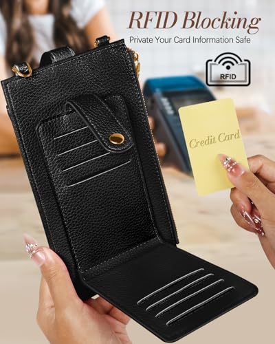 Miss Adola RFID Cell Phone Purse Crossbody Bag for Women | RFID Blocking, Card Slots, Dual Straps, Leather Phone Wallet, Magnetic Buckle, Smooth Zipper, Crossbody Purse for Daily Use - color: Moon Mushroom