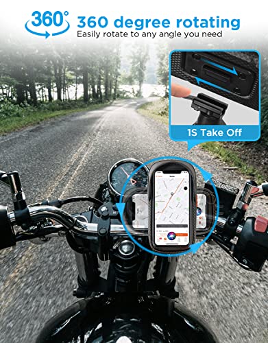 whale fall Bike Handlebar Bag, Bike Phone Holder, Fits Phones up to 7 in | Quick release mount, TPU touchscreen access, stable shockproof storage, waterproof design for commutes and long rides