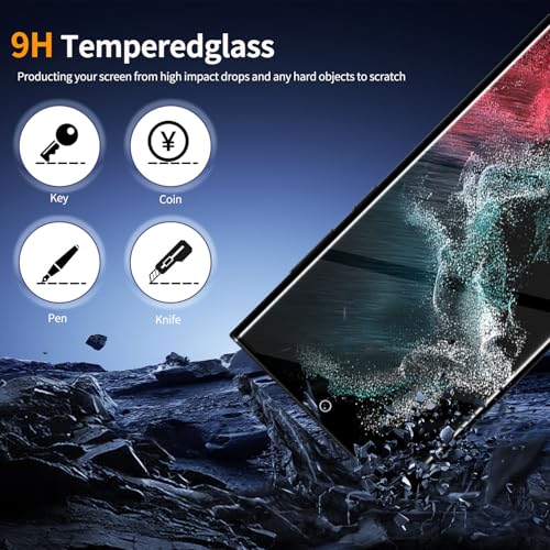 3Pack Galaxy S22 Ultra Glass Screen Protector, 2Pack Camera Lens Film 9H Hardness 3D Fulll Coverage Case Friendly Compatible with Ultra Sonic Fingerprint For Galaxy S22 Ultra 6.8” - size: Galaxy S22 Ultra 6.8-inch