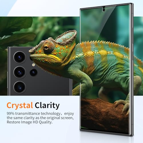 2 Pack Samsung Galaxy S23 Ultra / S22 Ultra Curved Edge HD Clear Screen Protector, PET Film with Auto Dust Elimination Cabin, Anti-Glare, Sensitive Touch, Bubble-Free, Case Friendly - color: S23-HD