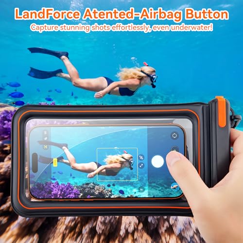 Waterproof Phone Pouch, IPX8 Floating Case up to 7.1" | Touchscreen TPU Window, 4-Chamber Airbag, for iPhone 17/16/15 Pro Max, Samsung S25/S24 Ultra, Beach, Cruise & Kayak - color: BLACK 1PACK