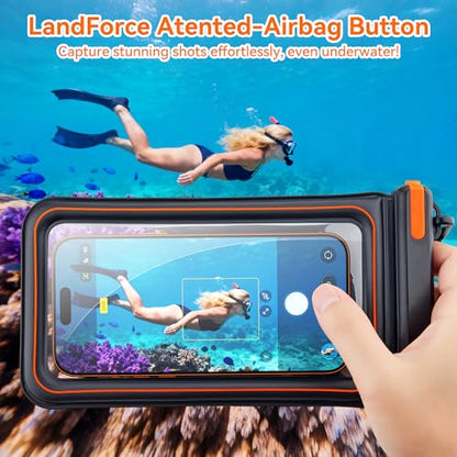 Waterproof Phone Pouch, IPX8 Floating Case up to 7.1" | Touchscreen TPU Window, 4-Chamber Airbag, for iPhone 17/16/15 Pro Max, Samsung S25/S24 Ultra, Beach, Cruise & Kayak - color: BLACK 1PACK