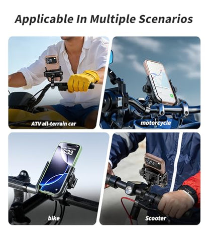 Kewig Motorcycle Phone Mount with Aluminum Alloy Mounting Base