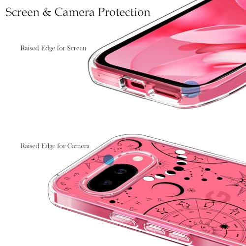 Unov for Pixel 10a Case, Clear with Design, Slim Fit Good Grip, Embossed Phone Case, Shockproof Protective Cover, Raised Camera Protection, Soft TPU, Zodiac Galaxy - color: Zodiac Galaxy