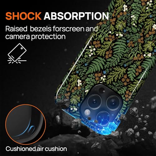 Case for iPhone 14 Pro Max, Shockproof Hybrid Protective Phone Case, Dual-Layer Drop Protection Anti-Scratch, Fern Leaf - color: Fern Leaf, size: iPhone 14 Pro Max