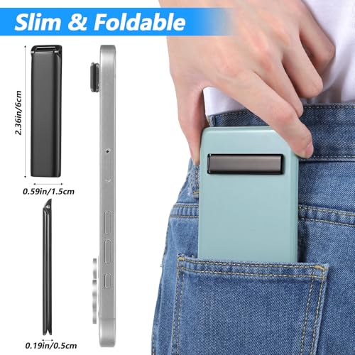 Ymapinc 2-Pack Aluminum Kickstand for Phone Case, Adjustable Foldable Cell Phone Holder Stand for Desk, Self-Adhesive & Invisible Tablet Kickstand - Black - color: black