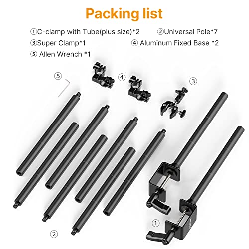 JUSMO LS15 Pro Camera Desk Mount, Aluminum Overhead Camera Mount Rig
