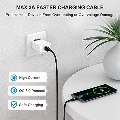 etguuds Long USB to USB C Cable, 12ft USB A to USB C Fast Charger 2-Pack - color: Black