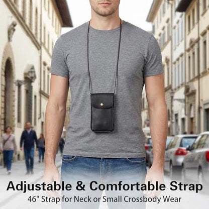 Amabro Cell Mobile Phone Pouch with Credit Card Holder for Around the Neck