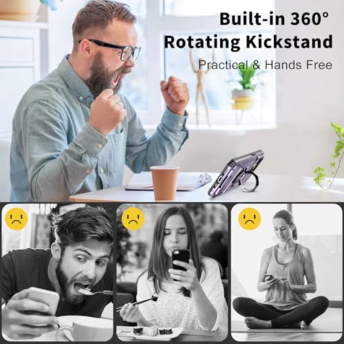 Vofolen for iPhone 15 Pro Case Wallet with Card Holder [Store 2 Cards] | 360° Magnetic Rotated Ring Stand-Dual Layer Heavy Duty Drop Protection Wallet Phone Case Cover for iPhone 15 Pro 6.1'' Purple - color: Purple