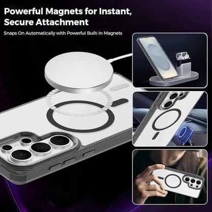 Lunivop for Samsung Galaxy s26 Ultra Case Hard [Compatible with Magsafe Wireless Charging] Yellowing Resistant Magnetic Cover Clear para S 26 Ultra 6.9 '' 5G 2026 Rugged Best Phone Cases Black - color: Black, size: Compatible with Samsung Galaxy S26 Ultra
