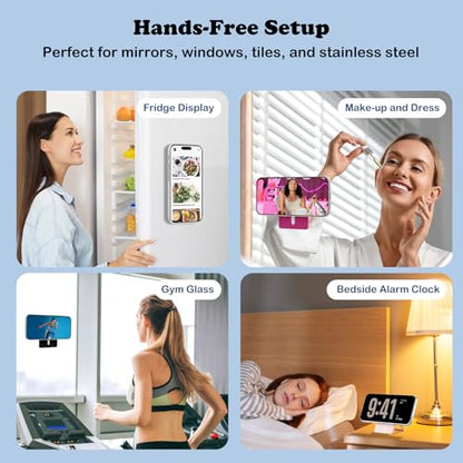 KADES MagSafe Phone Grip with 24 Suction Cups & Adjustable Stand - color: Light Pink