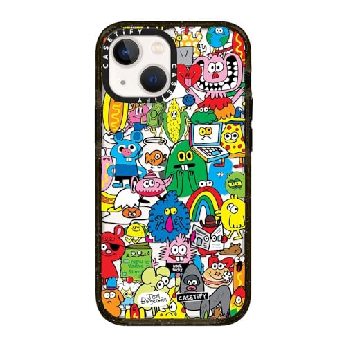 CASETiFY for iPhone 13 Mini Case - Impact | Slim Fit | 6.6 ft. Drop Protection | Fun Friends | Black - color: Fun Friends, size: Iphone 13 Mini (5.4")