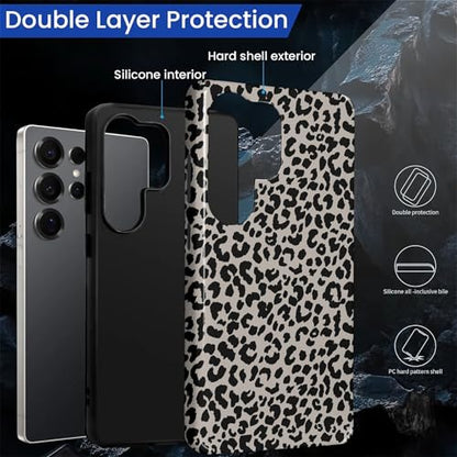 Case Compatible with Samsung Galaxy S25 Ultra, Hybrid 2-Layer Hard Shell Protection Case, Shockproof Protective Tough Phone Cover, Animal Leopard Print - color: Animal Leopard Print, size: Samsung Galaxy S25 Ultra